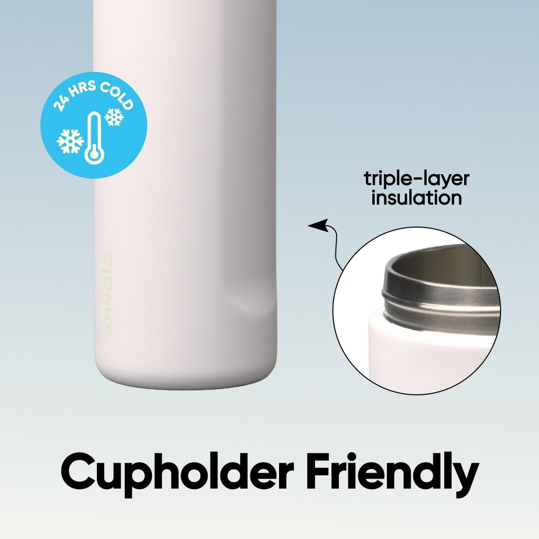 Owala FreeSip Insulated Stainless Steel Water Bottle with Straw for Sports and Travel, BPA-Free, 24oz, Foggy Tide