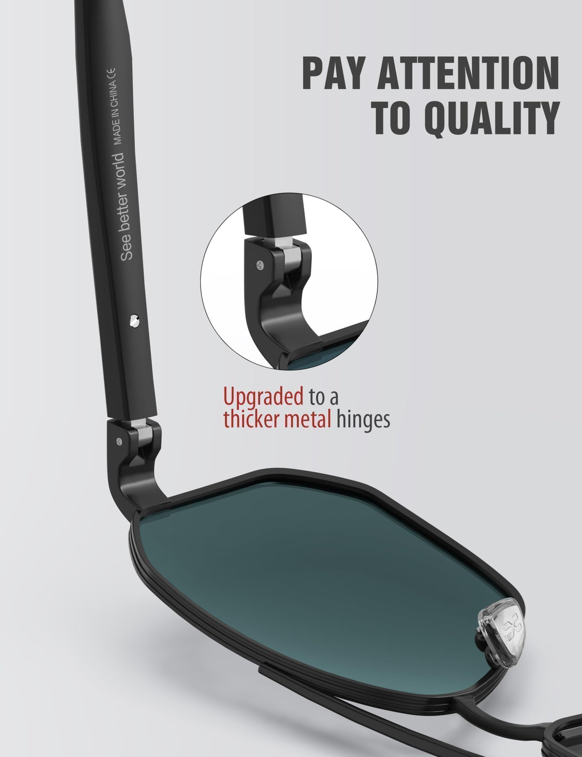 LUENX Aviator Polarized Sunglasses for Men: Square UV400 Driving