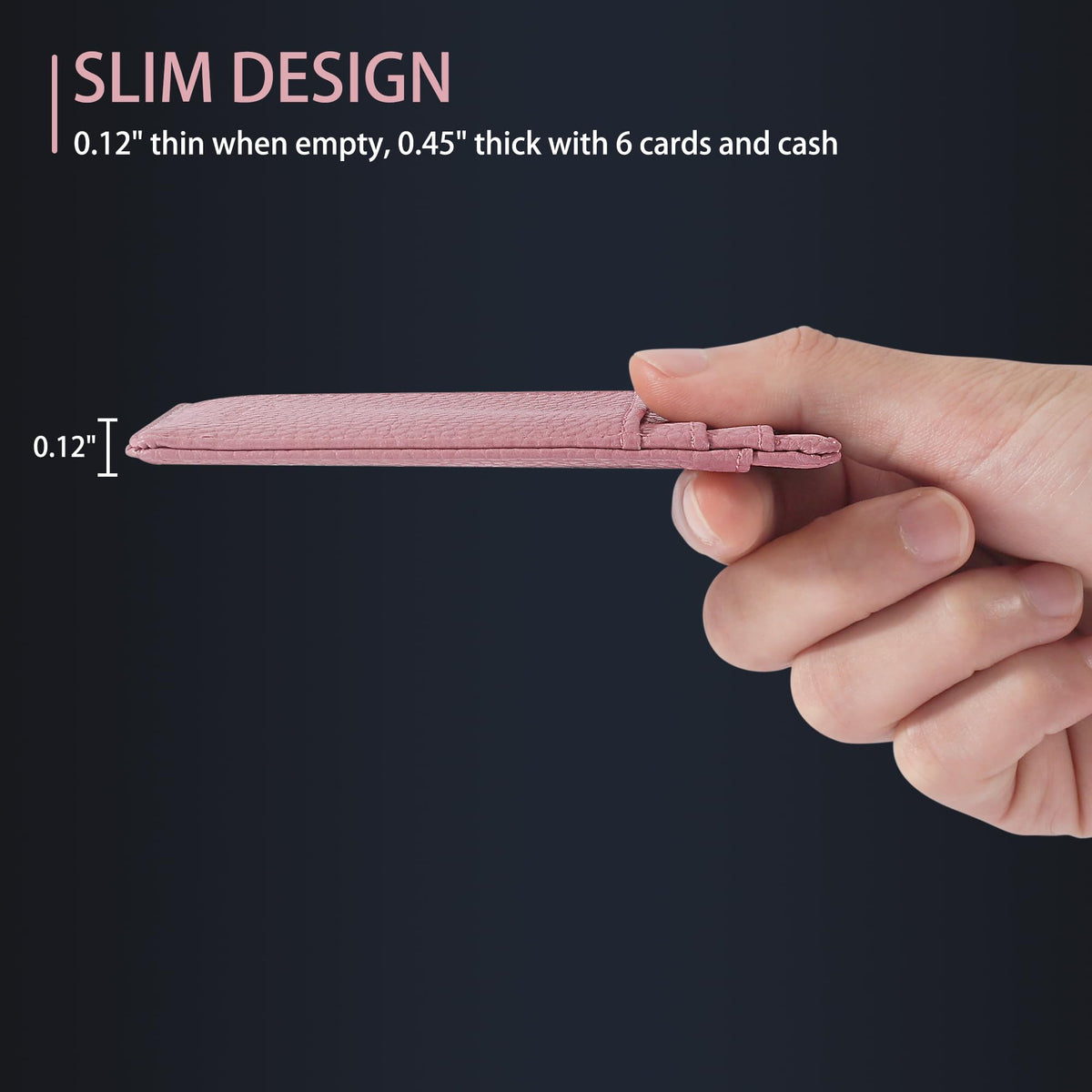 Slim Wallet, Leather, RFID Blocking Medium Size
