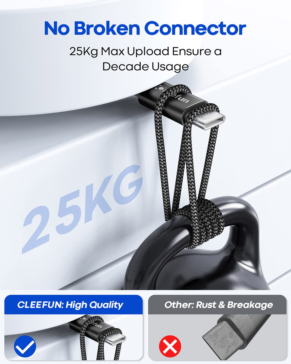 USB C Cable 6ft 5pack CLEEFUN | USB A to USB C Fast Charging USBC Cable