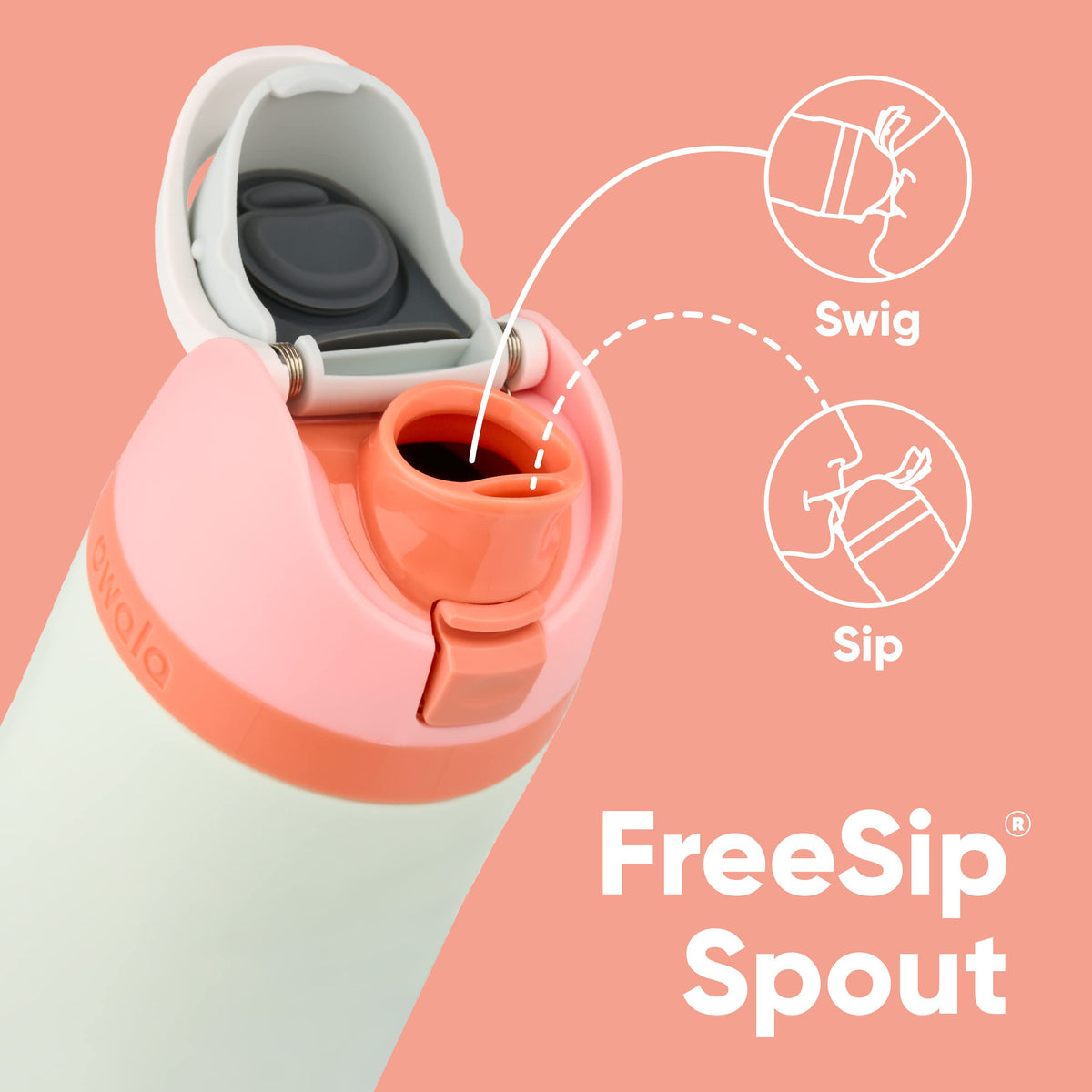 Owala FreeSip Insulated Stainless Steel Water Bottle with Straw for Sports and Travel, BPA-Free, 24oz, Foggy Tide