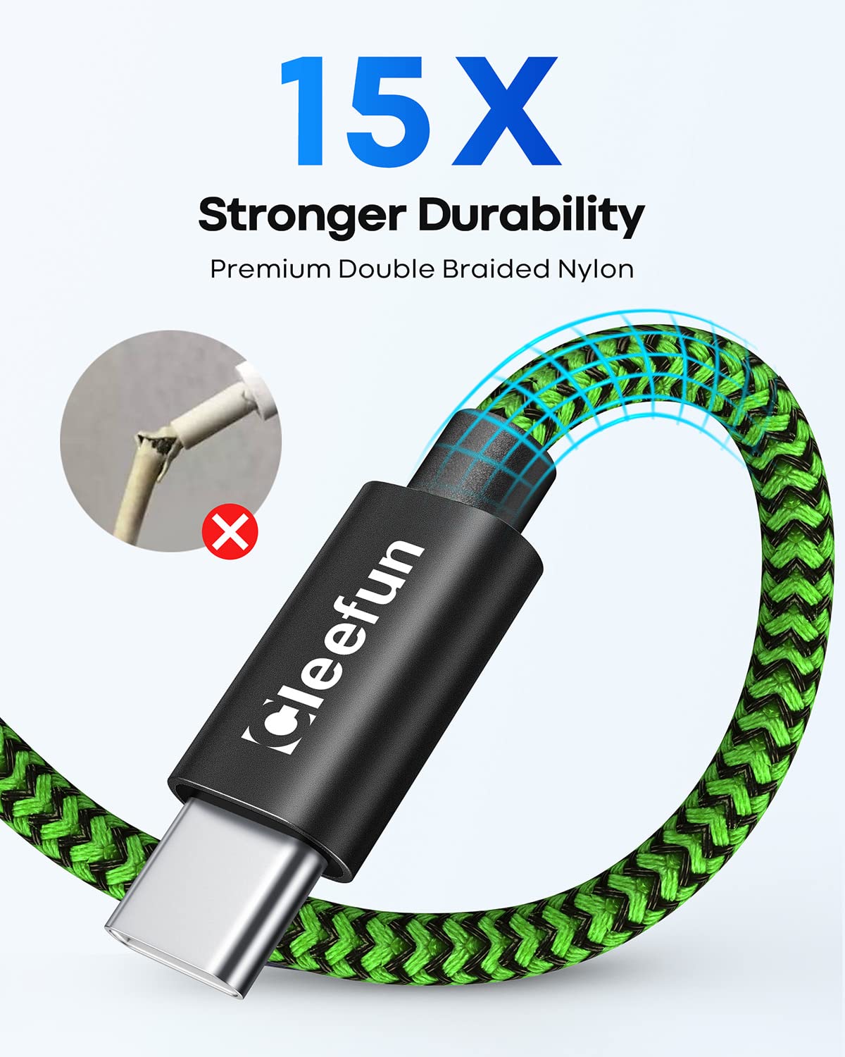 USB C Cable 6ft 5pack CLEEFUN | USB A to USB C Fast Charging USBC Cable