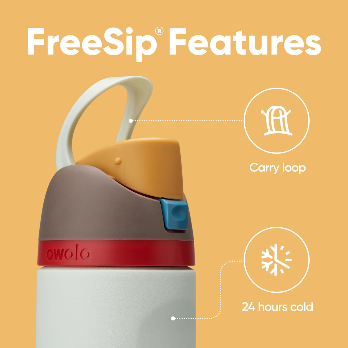 Owala FreeSip Insulated Stainless Steel Water Bottle with Straw for Sports and Travel, BPA-Free, 24oz, Foggy Tide