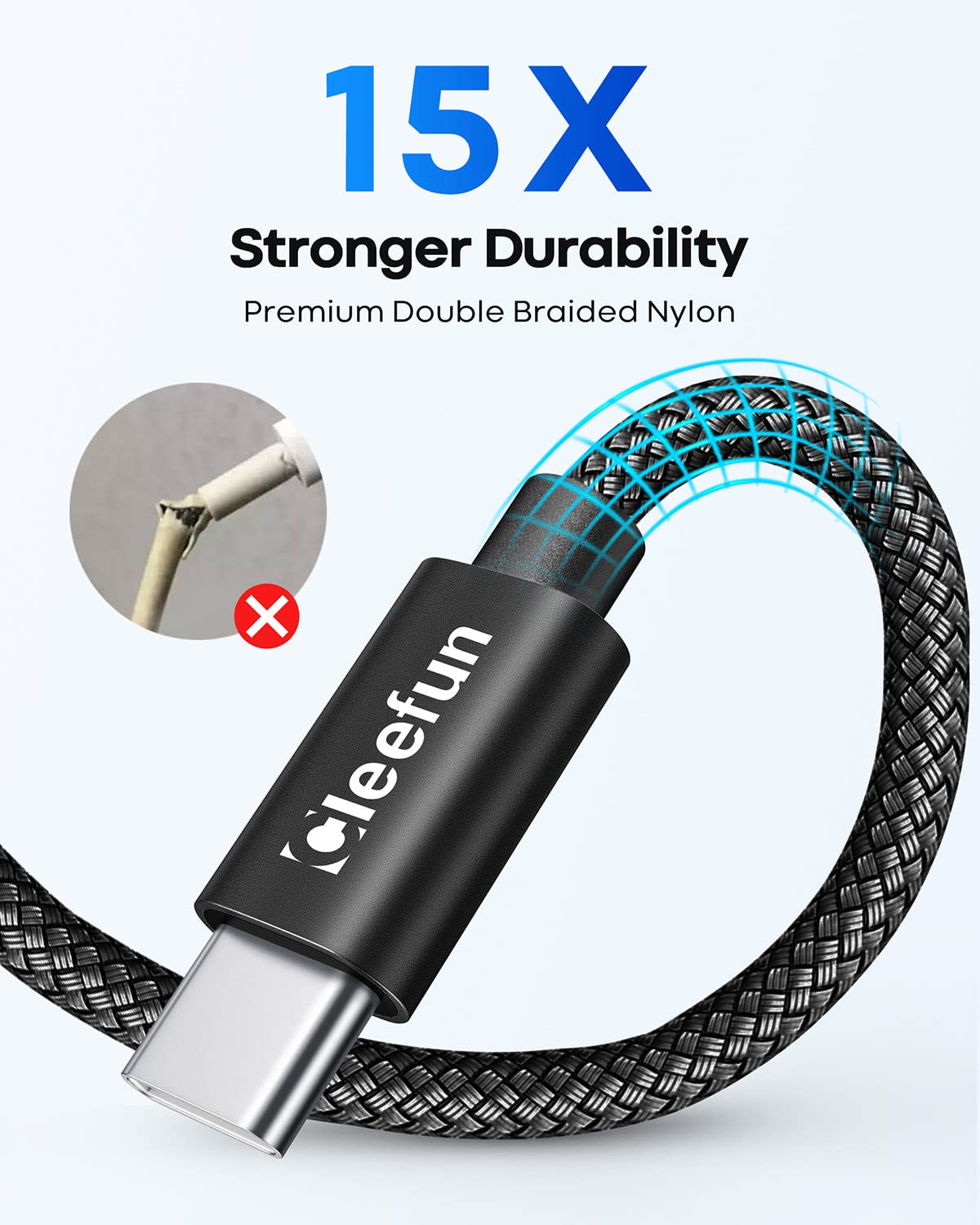 USB C Cable 6ft 5pack CLEEFUN | USB A to USB C Fast Charging USBC Cable