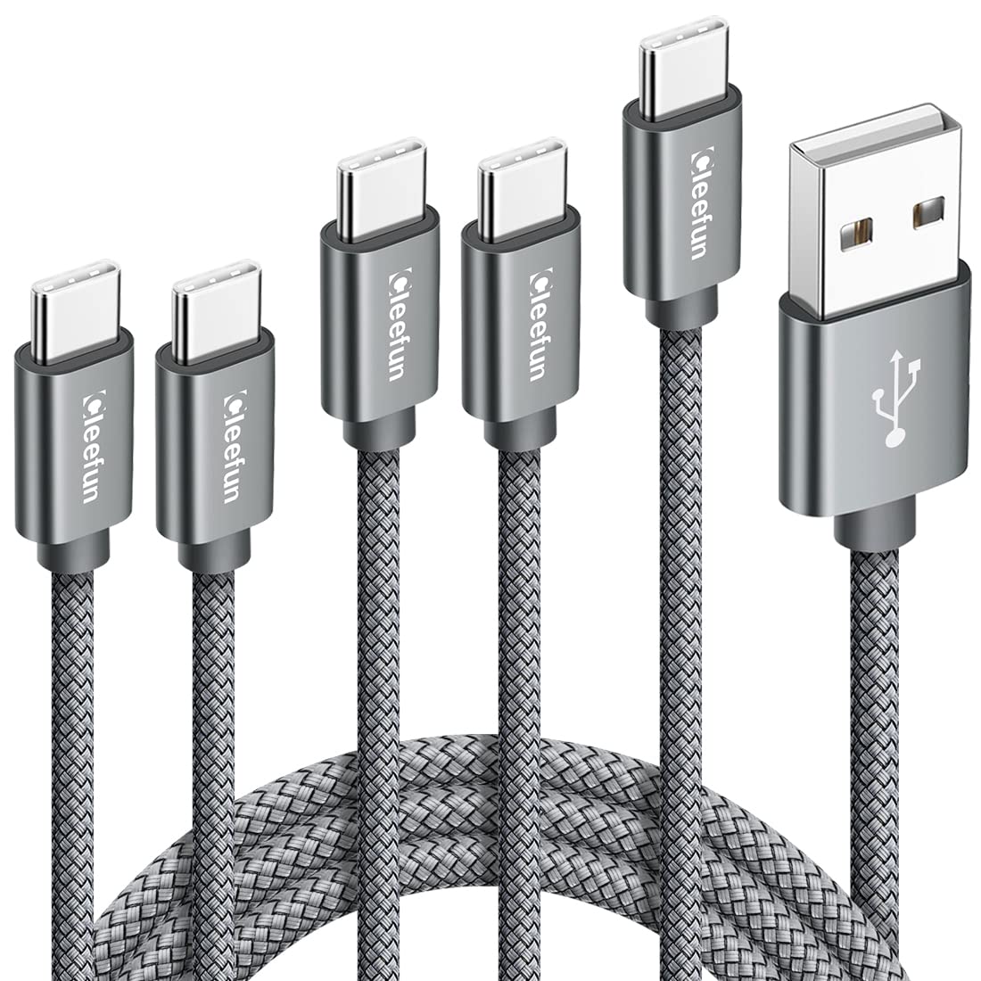 USB C Cable 6ft 5pack CLEEFUN | USB A to USB C Fast Charging USBC Cable