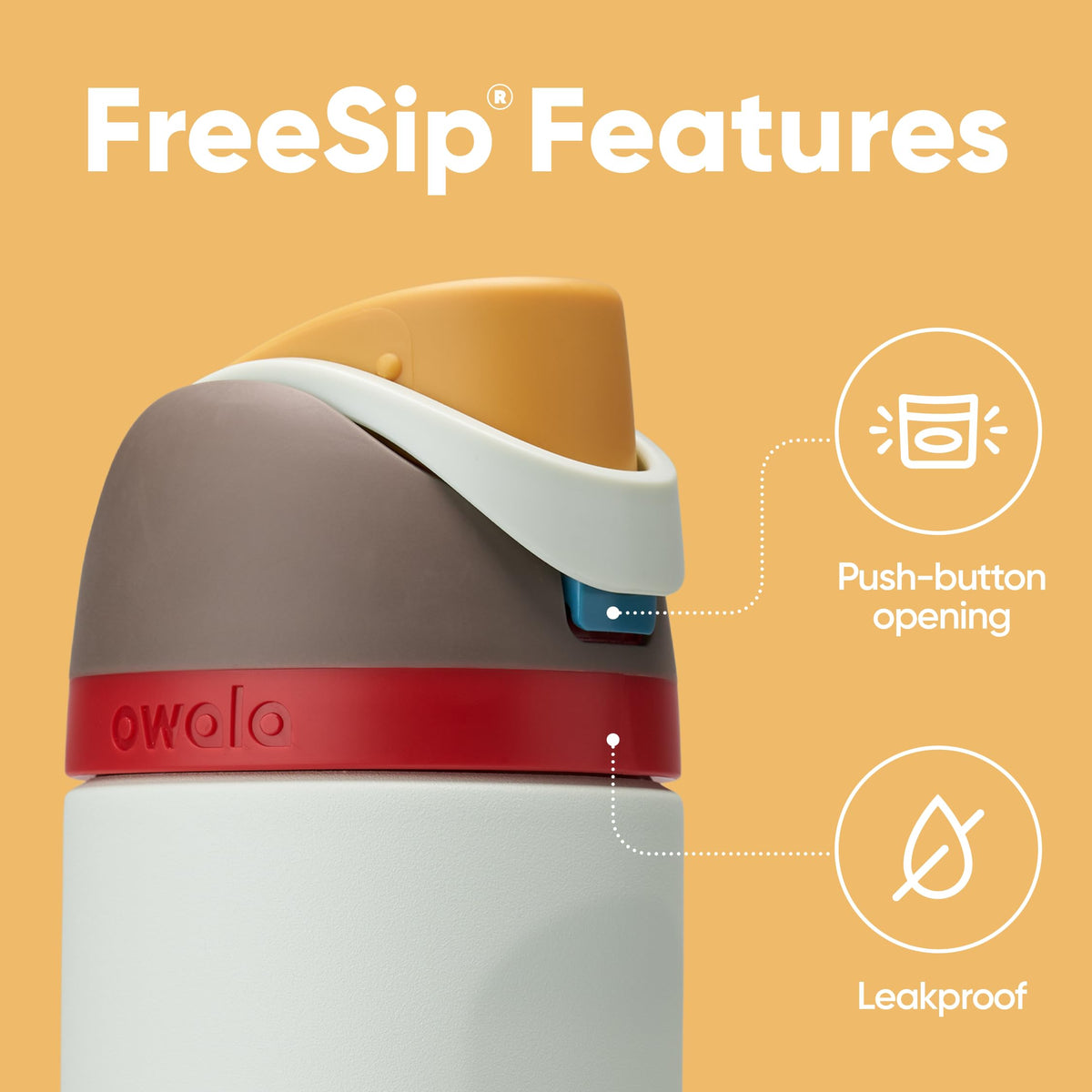 Owala FreeSip Insulated Stainless Steel Water Bottle with Straw for Sports and Travel, BPA-Free, 24oz, Foggy Tide