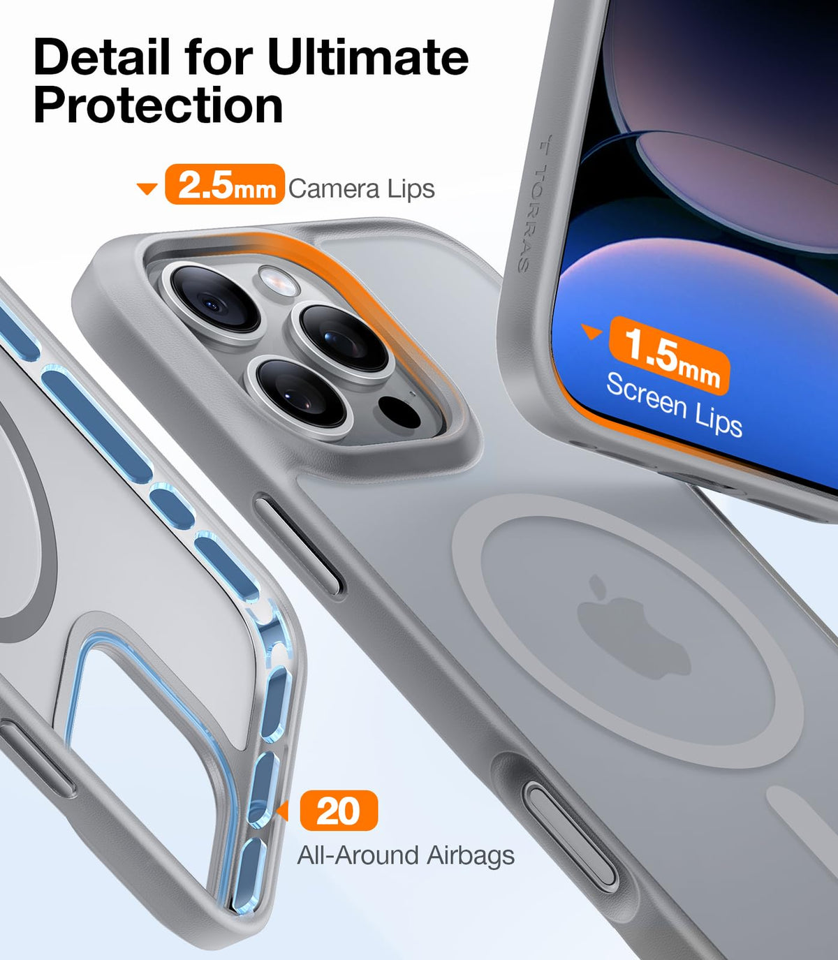 TORRAS Stronger Magnetic & Shockproof for iPhone 17 Pro Max Case, Deep Blue