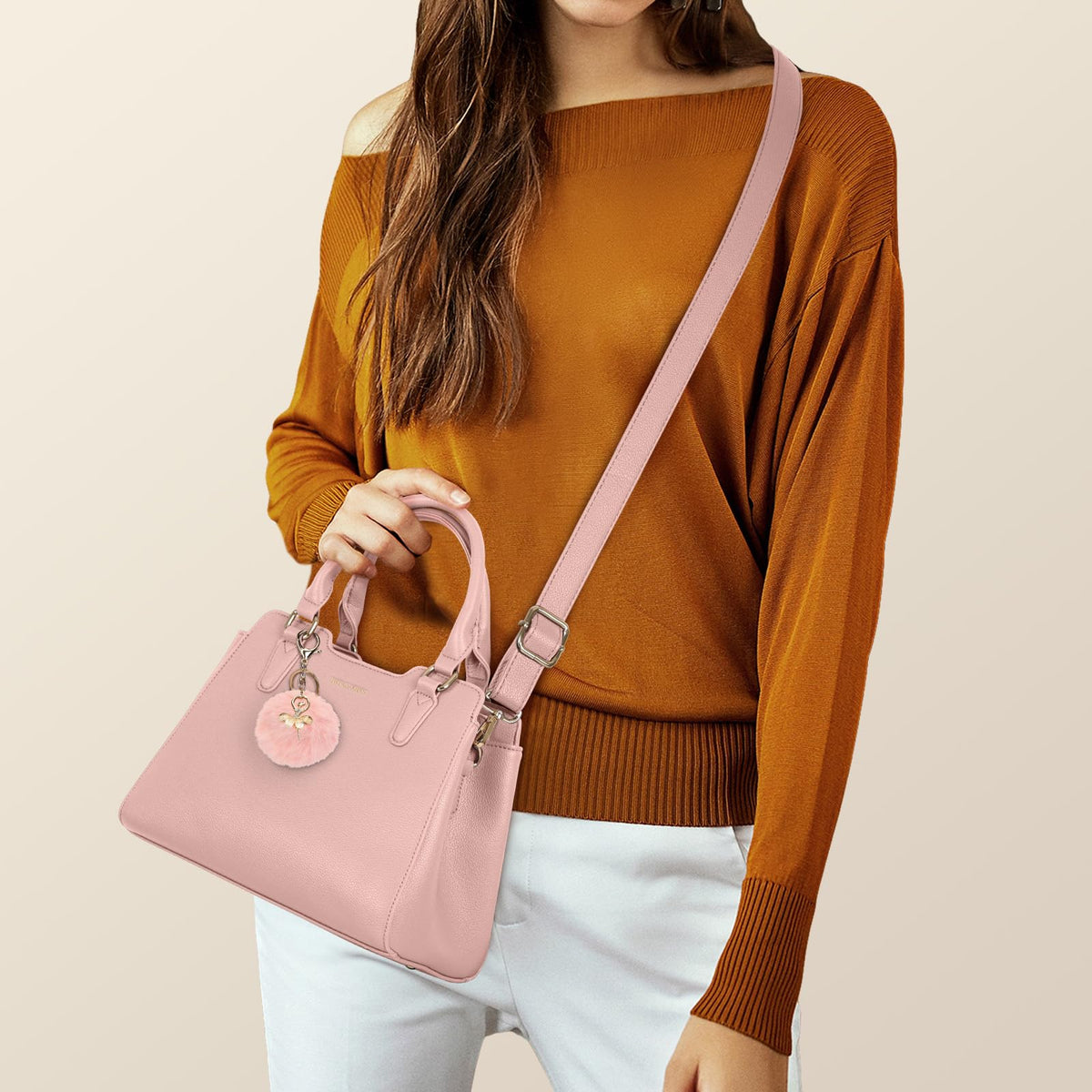 IGOLUMON Top-Handle Handbag Leather Purses for Women Waterproof Crossbody Womens Handbags Anti Theft Tote Purse Ladies