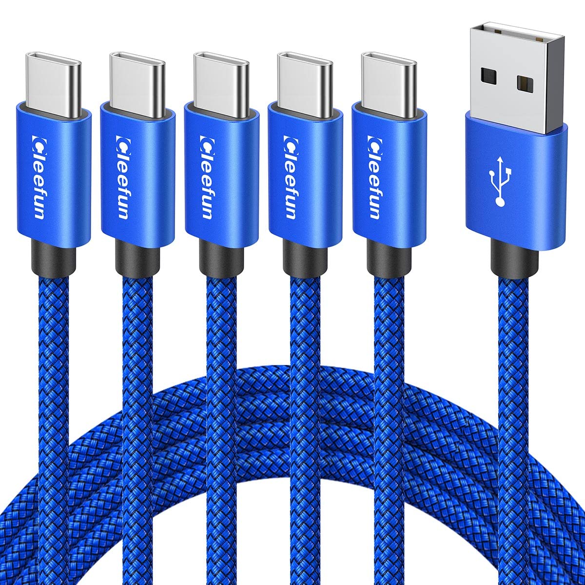 USB C Cable 6ft 5pack CLEEFUN | USB A to USB C Fast Charging USBC Cable