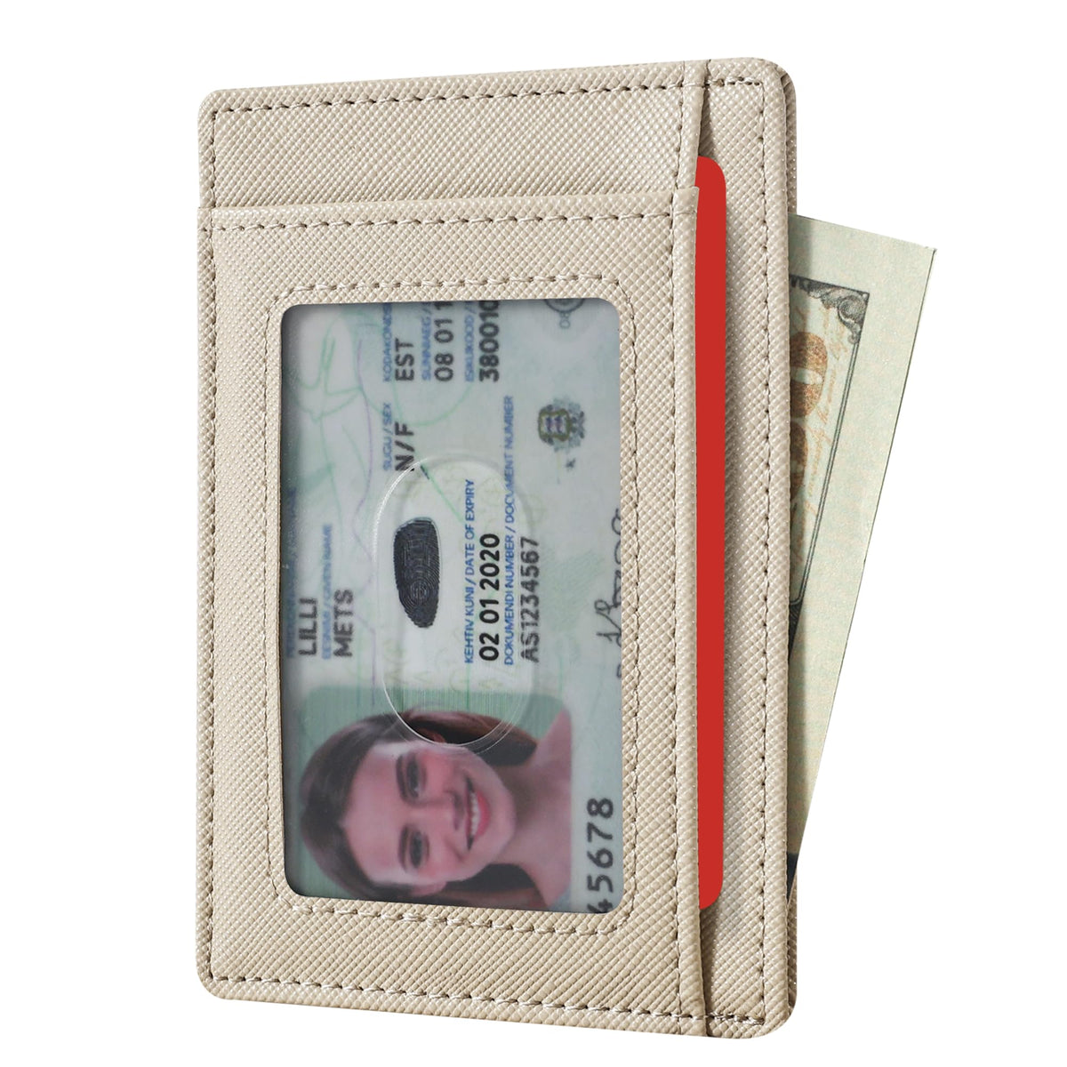 Slim Wallet, Leather, RFID Blocking Medium Size
