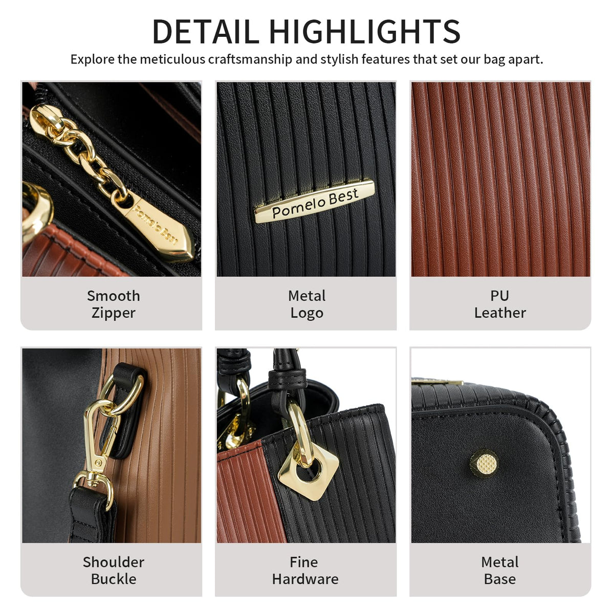 Pomelo Best Handbags for Women with Multiple Internal Pockets in Pretty Color Combination