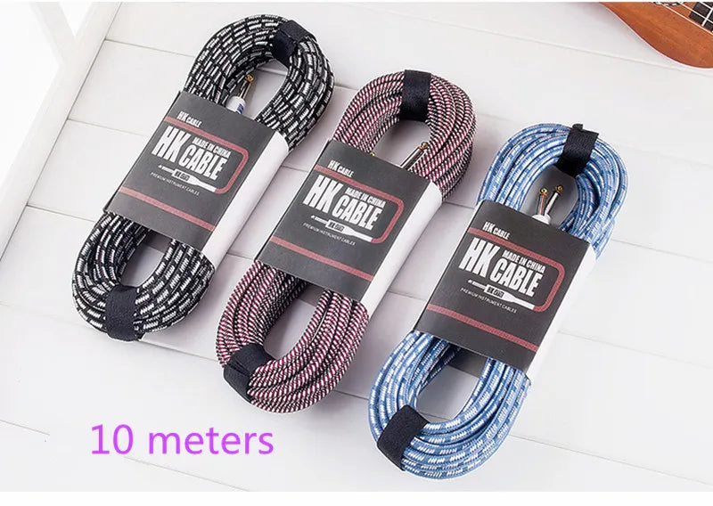 Electric Guitar Cable Wire Cord 3M 5M 10M No Noise Shielded Bass Cable For Guitar Amplifier Accessories Musical Instruments