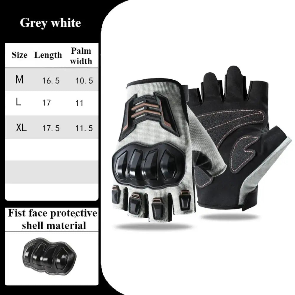 Motorcycle Gloves Half Finger Breathable Wear-resistant Anti Slip Anti Fall Racing Outdoor Cycling Electric Bike Gloves