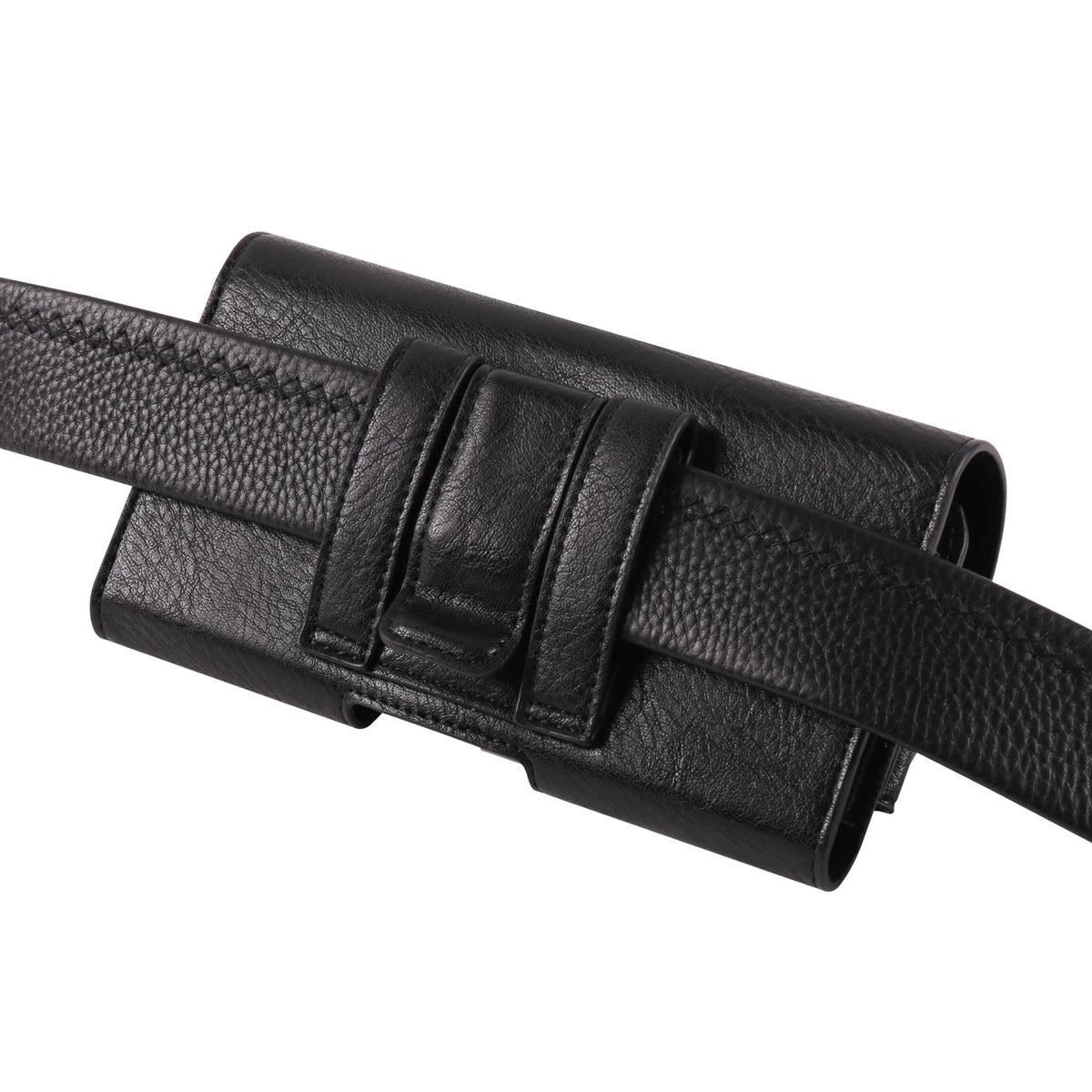 Horizontal Style Mobile Phone Wallet for Men with Card Slot Belt Decoration Magnetic Buckle Closure PU Leather Wallet for App...