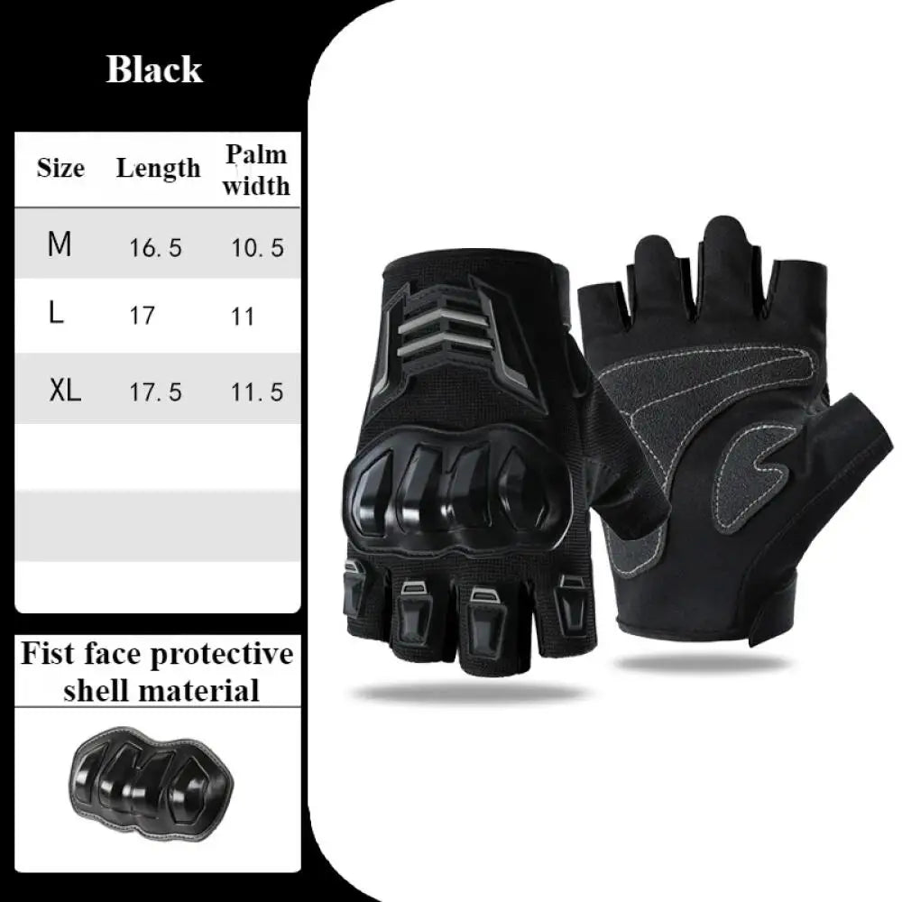 Motorcycle Gloves Half Finger Breathable Wear-resistant Anti Slip Anti Fall Racing Outdoor Cycling Electric Bike Gloves