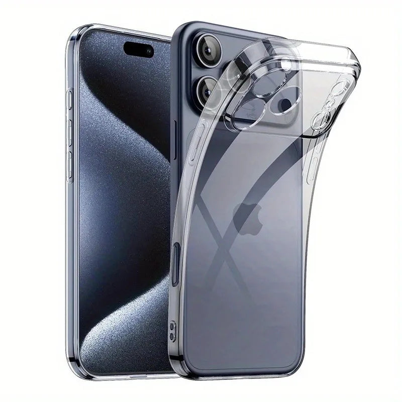 Ultra Thin Clear Phone Case For iPhone 17 16 18 Pro Max 17Pro Soft Silicone Transparent Cases For iPhone 15 14 13 Pro Max Cover