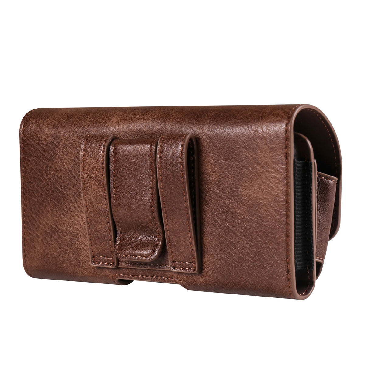 Horizontal Style Mobile Phone Wallet for Men with Card Slot Belt Decoration Magnetic Buckle Closure PU Leather Wallet for App...