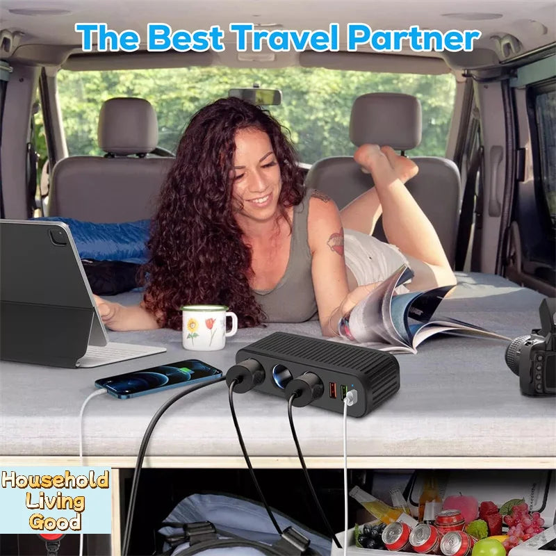 【Car Charger For Phones 120W Plug And Play Charger Splitter Overcharge Protection Charger Adapter PD QC3.0 Car Charger】