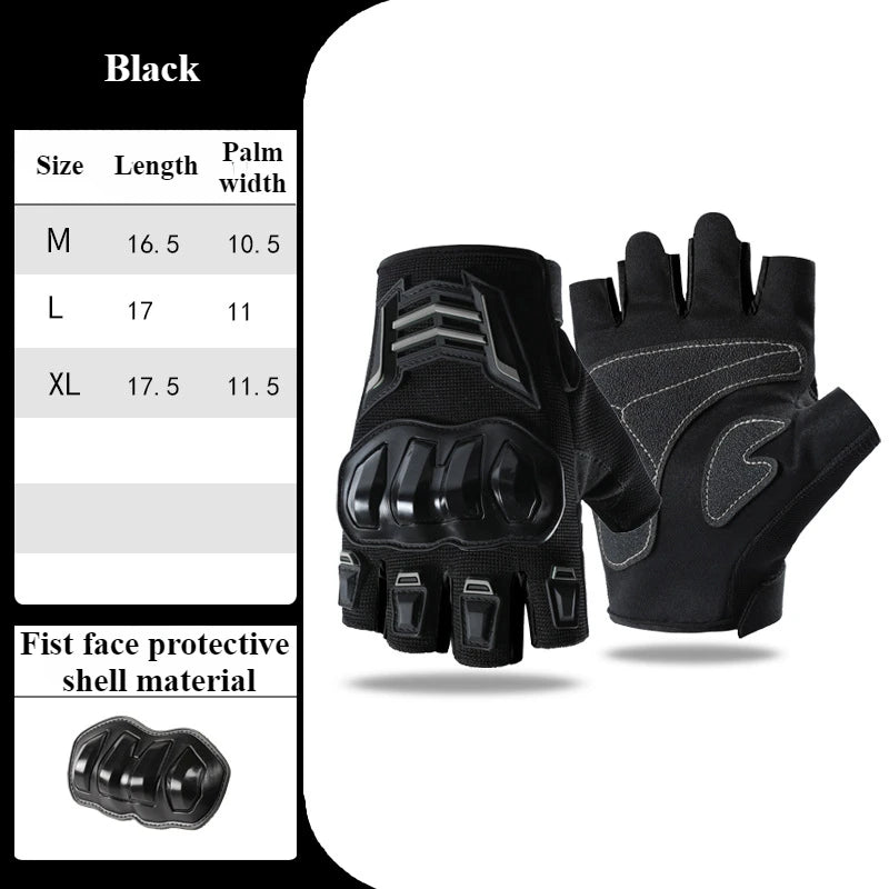 Motorcycle Gloves Half Finger Breathable Wear-resistant Anti Slip Anti Fall Racing Outdoor Cycling Electric Bike Gloves