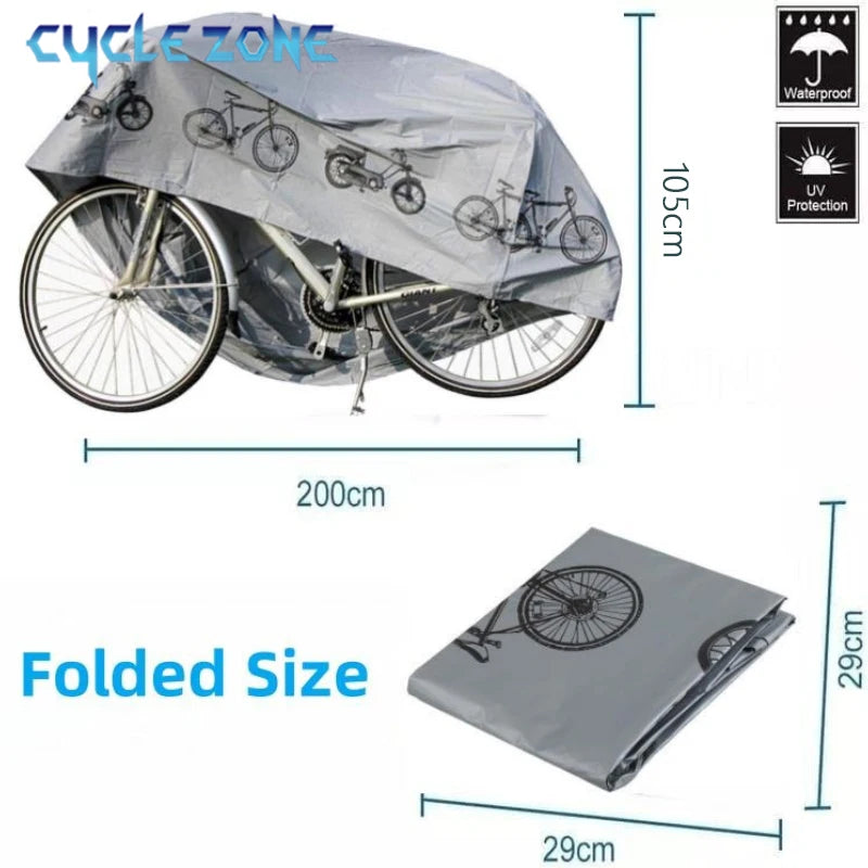Bicycle Cover Motorcycle Rain Cover Waterproof Dustproof Anti-UV Outdoor Protection MTB Bike Cover All Seasons Bike Accessories