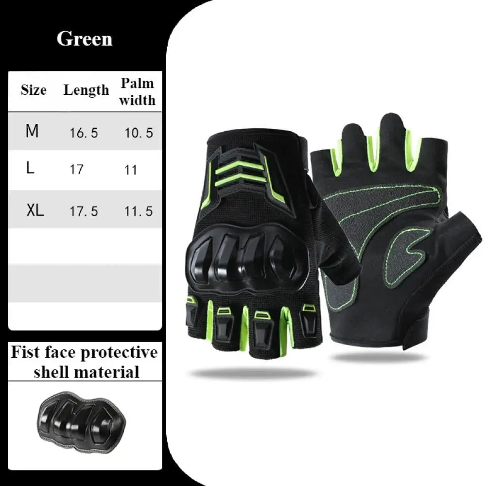 Motorcycle Gloves Half Finger Breathable Wear-resistant Anti Slip Anti Fall Racing Outdoor Cycling Electric Bike Gloves