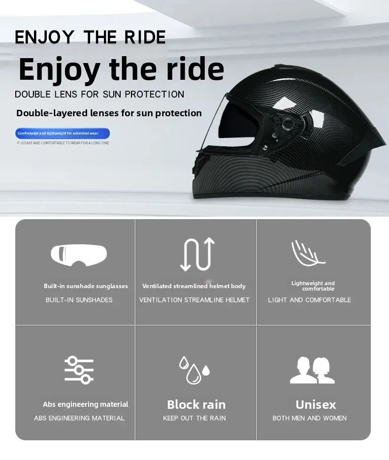 Full Face Racing Helmets Winter Warm Double Visor Motorcycle Helmet Motorbike Sports helmet LVS-701