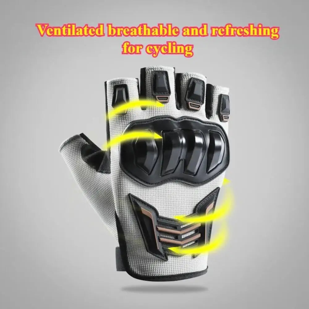 Motorcycle Gloves Half Finger Breathable Wear-resistant Anti Slip Anti Fall Racing Outdoor Cycling Electric Bike Gloves