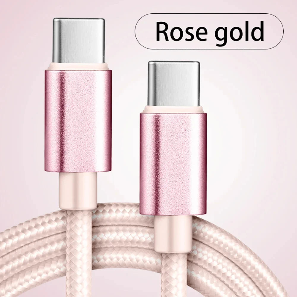 60W Quick Charger Type C To Type C 1M 2M 3M Cables PD Fast Charger Data Cable for iPhone 15 16 17 Pro Max Xiaomi Sunsung Huawei
