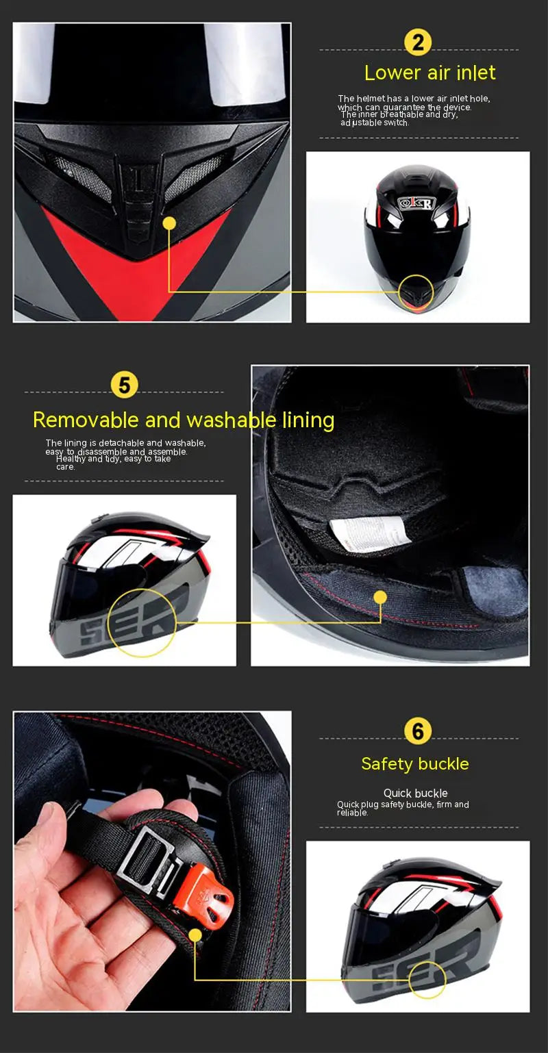 DOT Motorcycle Helmet Full Face Safety Motobike Scooter Casco Moto Modular Capacetes Helmets Full Face Casco Unisex