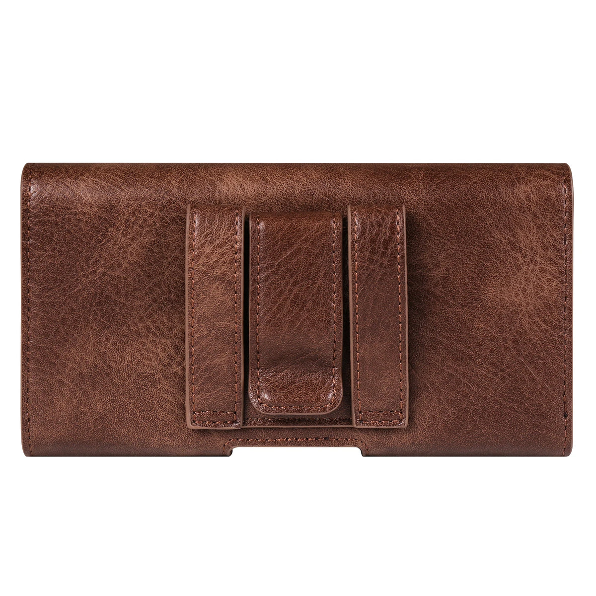 Horizontal Style Mobile Phone Wallet for Men with Card Slot Belt Decoration Magnetic Buckle Closure PU Leather Wallet for App...