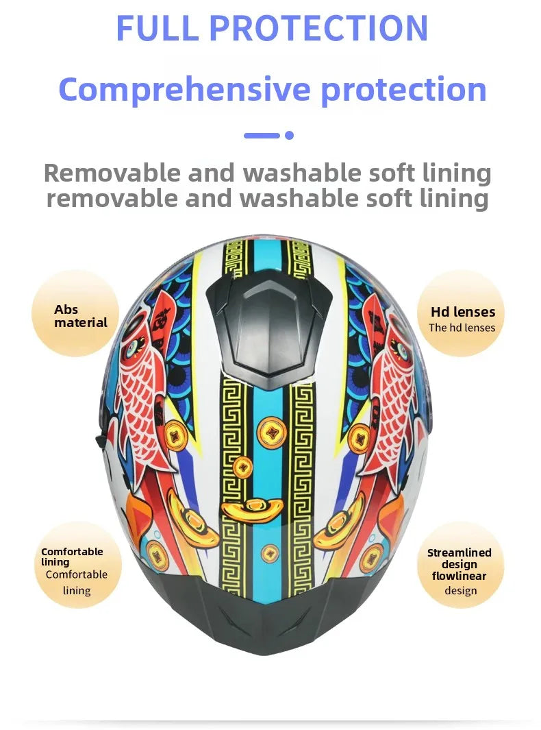 Full Face Racing Helmets Winter Warm Double Visor Motorcycle Helmet Motorbike Sports helmet LVS-701