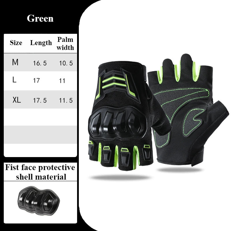 Motorcycle Gloves Half Finger Breathable Wear-resistant Anti Slip Anti Fall Racing Outdoor Cycling Electric Bike Gloves