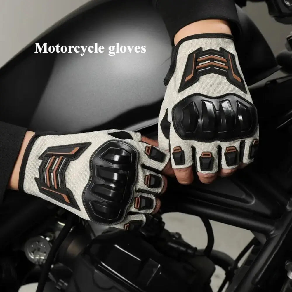 Motorcycle Gloves Half Finger Breathable Wear-resistant Anti Slip Anti Fall Racing Outdoor Cycling Electric Bike Gloves