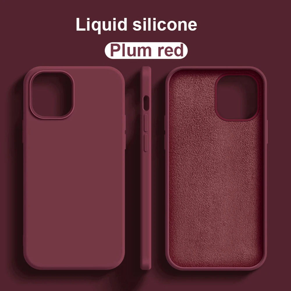 Original Phone Case For iPhone 17 16 15 11 12 13 14 Pro Max Luxury Liquid Silicone Cases For 7 8 Plus X XR Shockproof Soft Cover