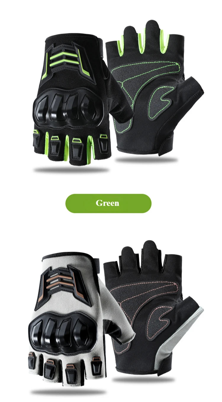 Motorcycle Gloves Half Finger Breathable Wear-resistant Anti Slip Anti Fall Racing Outdoor Cycling Electric Bike Gloves