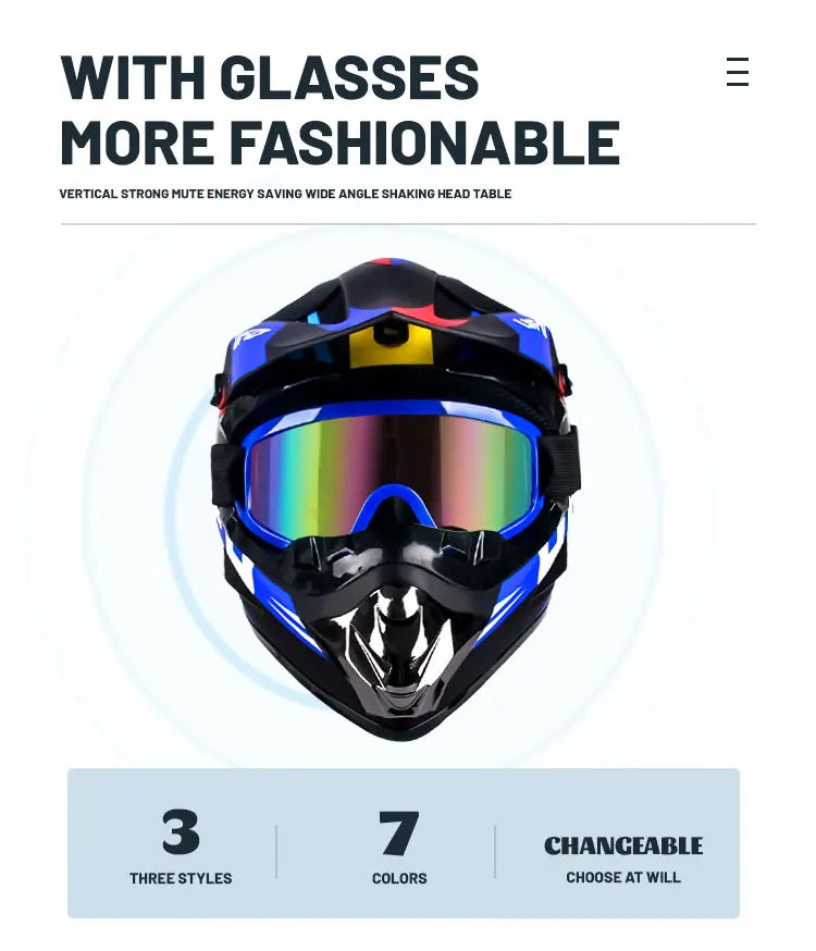 Full face motorcycle helmet for mountain bike off-road classic, MTB, racing, motocross, downhill, downhill