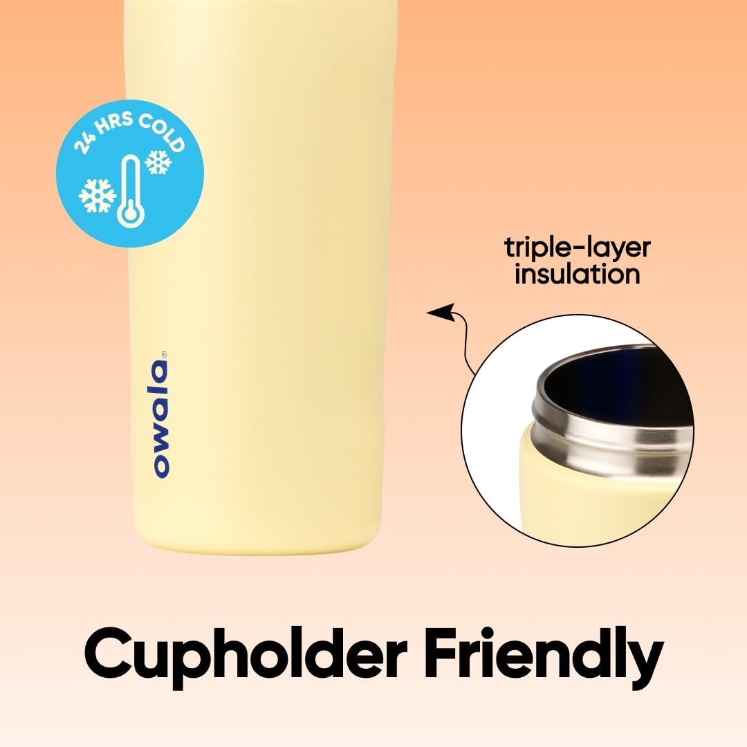 Owala FreeSip Insulated Stainless Steel Water Bottle with Straw for Sports and Travel, BPA-Free, 24oz, Foggy Tide