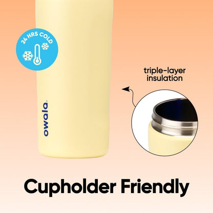 Owala FreeSip Insulated Stainless Steel Water Bottle with Straw for Sports and Travel, BPA-Free, 24oz, Foggy Tide