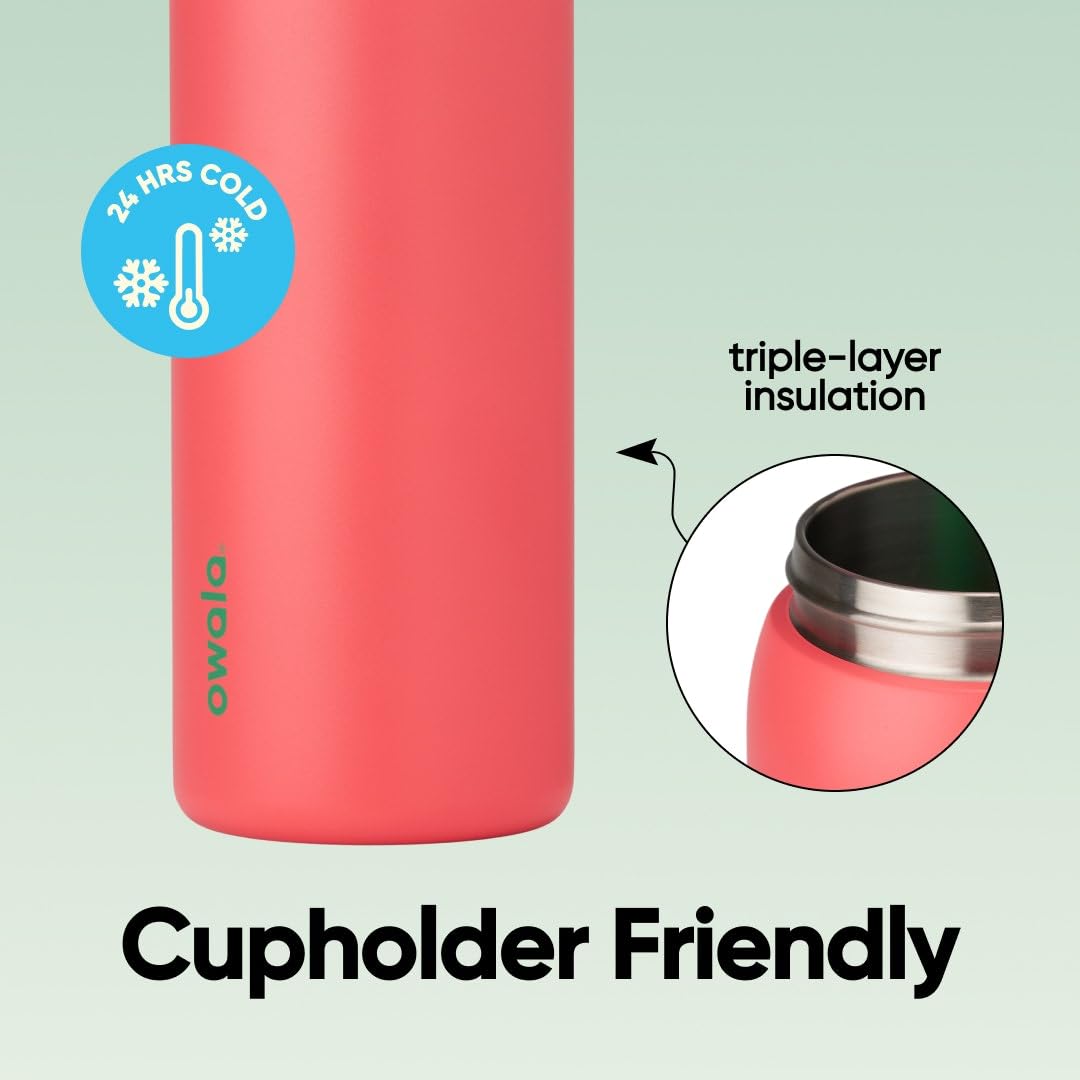 Owala FreeSip Insulated Stainless Steel Water Bottle with Straw for Sports and Travel, BPA-Free, 24oz, Foggy Tide