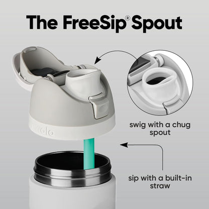 Owala FreeSip Insulated Stainless Steel Water Bottle with Straw for Sports and Travel, BPA-Free, 24oz, Foggy Tide