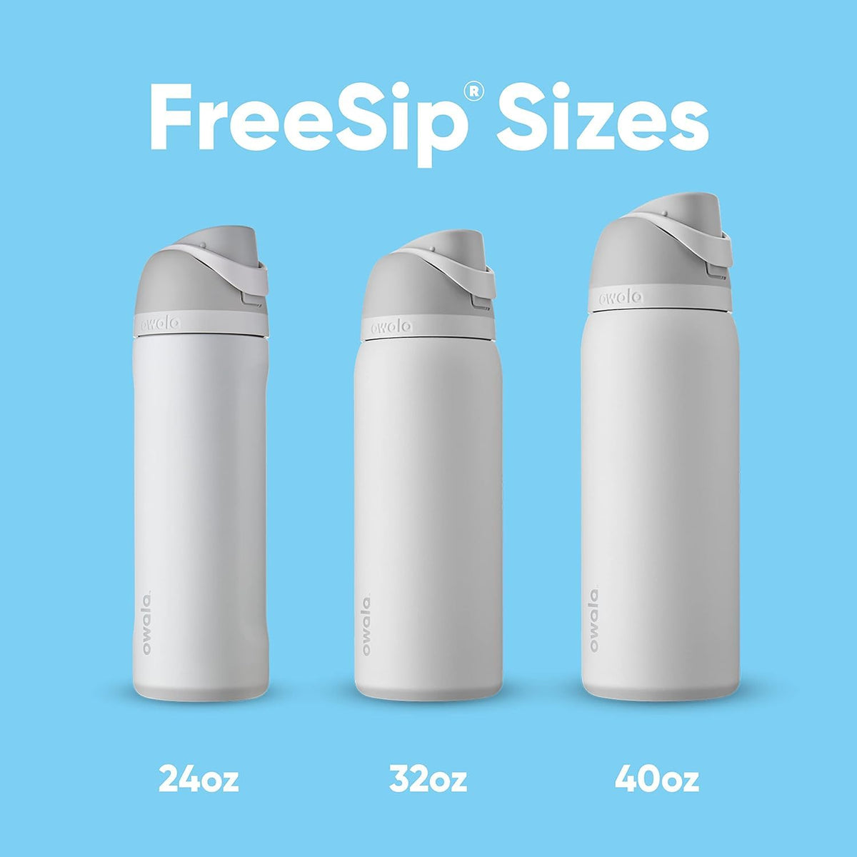 Owala FreeSip Insulated Stainless Steel Water Bottle with Straw for Sports and Travel, BPA-Free, 24oz, Foggy Tide