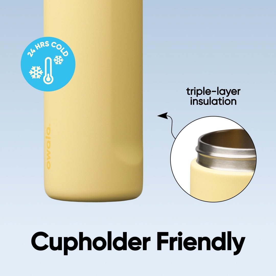Owala FreeSip Insulated Stainless Steel Water Bottle with Straw for Sports and Travel, BPA-Free, 24oz, Foggy Tide