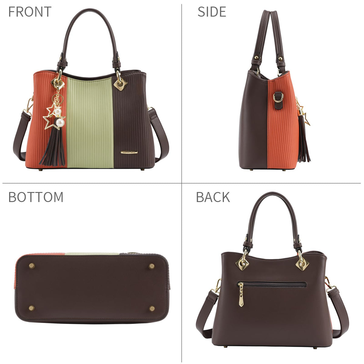 Pomelo Best Handbags for Women with Multiple Internal Pockets in Pretty Color Combination
