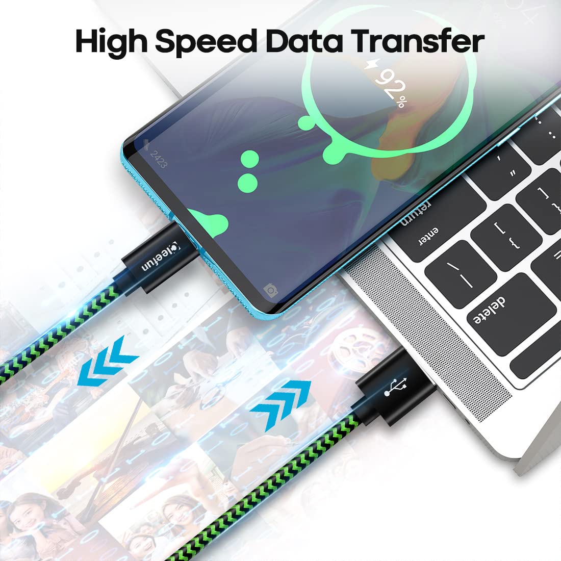 USB C Cable 6ft 5pack CLEEFUN | USB A to USB C Fast Charging USBC Cable