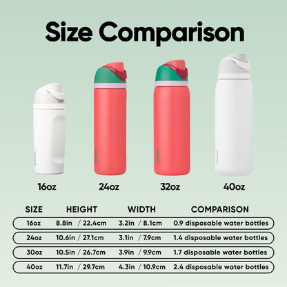 Owala FreeSip Insulated Stainless Steel Water Bottle with Straw for Sports and Travel, BPA-Free, 24oz, Foggy Tide