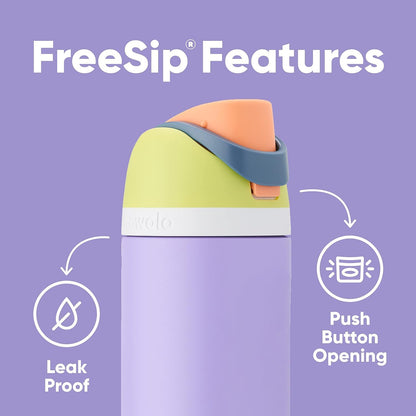 Owala FreeSip Insulated Stainless Steel Water Bottle with Straw for Sports and Travel, BPA-Free, 24oz, Foggy Tide
