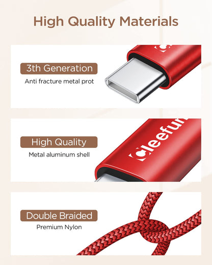 USB C Cable 6ft 5pack CLEEFUN | USB A to USB C Fast Charging USBC Cable