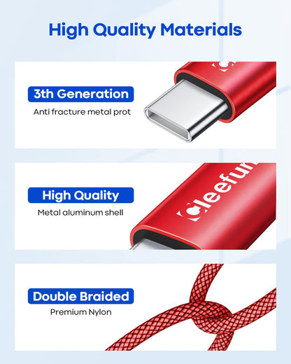 USB C Cable 6ft 5pack CLEEFUN | USB A to USB C Fast Charging USBC Cable