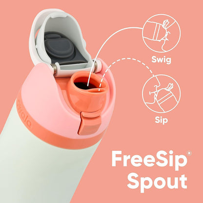 Owala FreeSip Insulated Stainless Steel Water Bottle with Straw for Sports and Travel, BPA-Free, 24oz, Foggy Tide