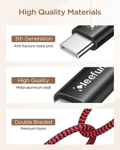 USB C Cable 6ft 5pack CLEEFUN | USB A to USB C Fast Charging USBC Cable